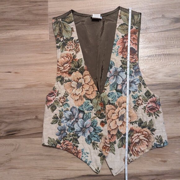 Backroad Blues Vintage Floral Vest, M - Picture 4 of 4